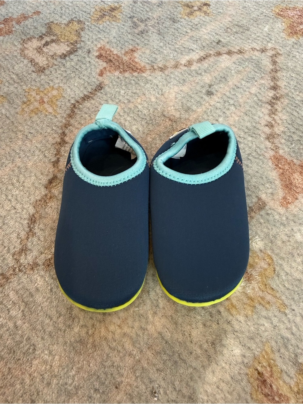 Kids Navy Slip-On Water Shoes with Aqua Trim